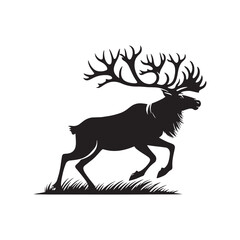 Creative caribou silhouette for versatile art forms - Caribou black vector
