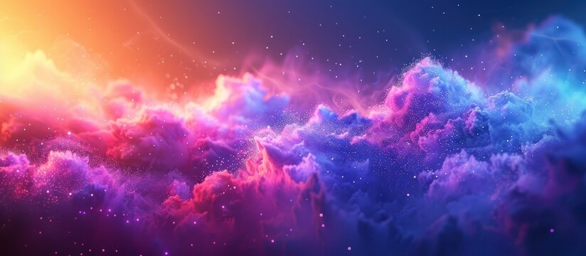 Vibrant Cosmic Nebula Background in Surreal Dreamlike Astral Galaxy Landscape  Colorful digital of a fantasy astrology or astronomy themed scene featuring a galaxy stars planets