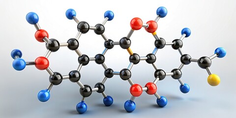 A detailed illustration of the molecular structure of ephedrine, showcasing its intricate chemical bonds and precise atomic arrangement in a clean, minimalist design.