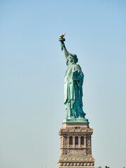 Obraz premium The Statue of Liberty Enlightening the World. Usa National Monument. Recognized as a universal symbol of freedom and democracy. National Park Service.