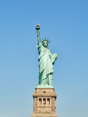 Fototapeta premium The Statue of Liberty Enlightening the World. Usa National Monument. Recognized as a universal symbol of freedom and democracy. National Park Service.
