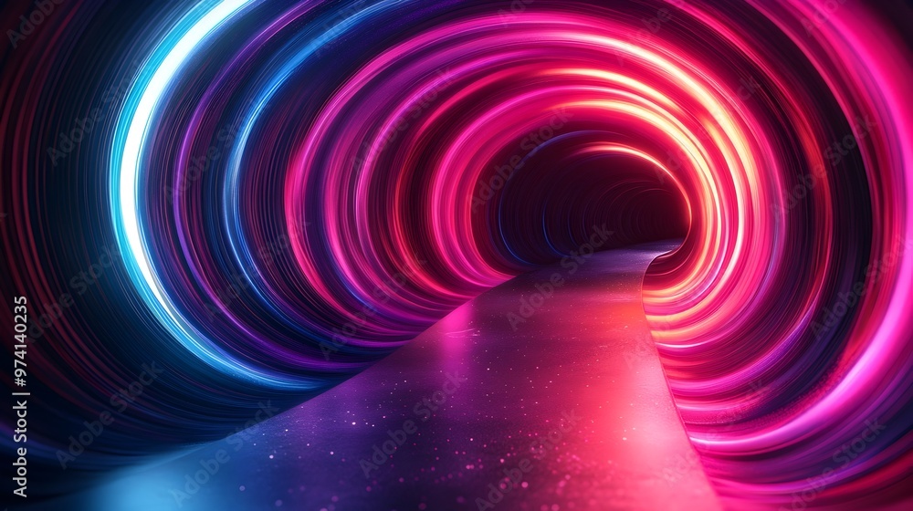 Poster mesmerizing neon swirls captivating futuristic abstract background with glowing luminous curves