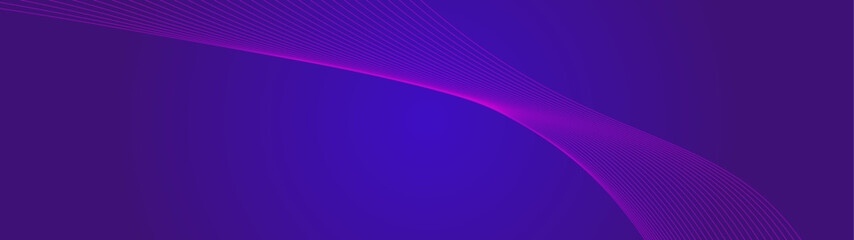 abstract blue line wave background with glowing wave. Shiny moving lines design element. Modern purple blue gradient flowing wave lines. Futuristic technology concept, science, music. Vector illustrat