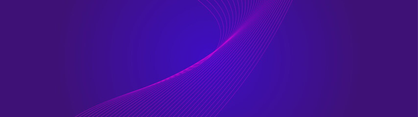 abstract blue line wave background with glowing wave. Shiny moving lines design element. Modern purple blue gradient flowing wave lines. Futuristic technology concept, science, music. Vector illustrat