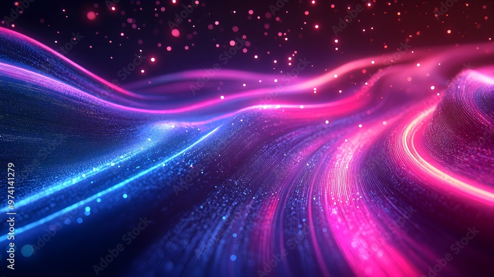 Aufkleber mesmerizing neon infused motion backdrop with vibrant swirls and fractal patterns