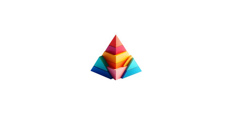 Vibrant Colorful Geometric Shapes Abstract 3D Pyramids Design | Modern Art Background