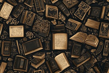 Dark Academia Aesthetic with Antique Books and Vintage Stationery