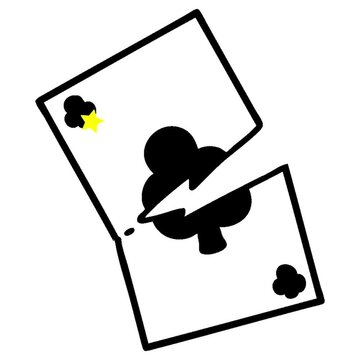 tattoo in black line style of a torn card