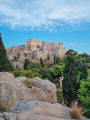 Fototapeta premium View to the Acropolis from the Philopappos Hill, Athens, Greece