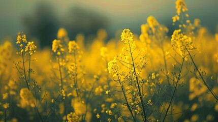 Obraz premium field of mustard plants. 