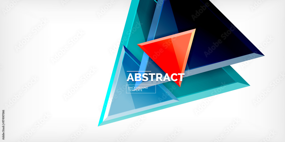 Wall mural Abstract background - glossy triangles. Vector Illustration For Wallpaper, Banner, Background, Card, Book Illustration, landing page