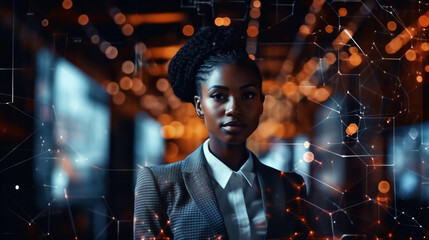 仮想空間ビジネス女性九Generative AI