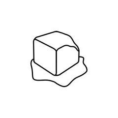 melting ice cube icon, vector illustration icon