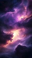 Fototapeta premium Mesmerizing Violet and White Cosmic Galaxy Wallpaper Design with Minimalist Aesthetic