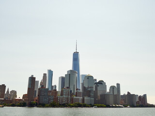 Obraz premium View of New York from New Jersey. Manhattan skyscrapers. Sky Line. Hadson River.