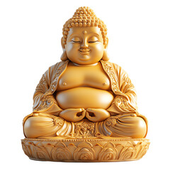 A serene golden statue of Buddha, symbolizing peace, harmony, and mindfulness, perfect for meditation and spiritual inspiration.