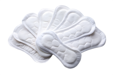 Woman hygiene protection menstruation or daily sanitary pads isolated on white background. Woman Menstruation protection