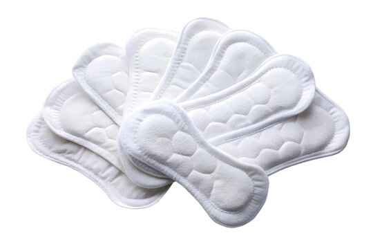 Woman hygiene protection menstruation or daily sanitary pads isolated on white background. Woman Menstruation protection