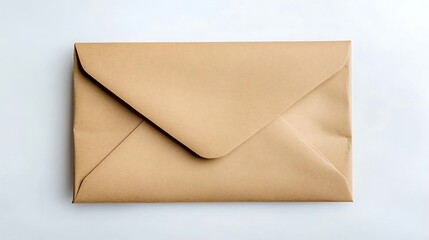 Brown Envelope Isolated on White Background