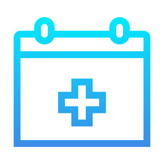 Calendar Icon Gradient Outline Style