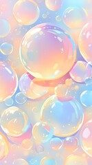Dreamy Colorful Rainbow Pastel Bubbles Background Wallpaper