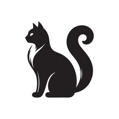 Stylish cat silhouette for versatile creative uses - Cat black vector
