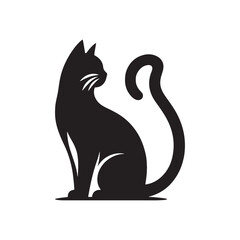 Creative cat silhouette for versatile media applications - Cat black vector
