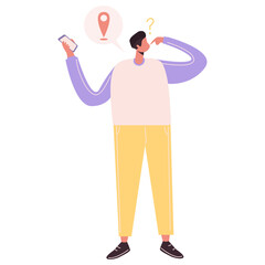 People With Phone Illustration