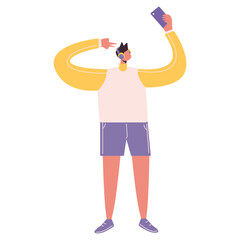 People With Phone Illustration