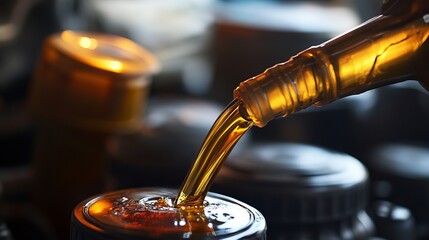 Replace your vehicle's engine oil by emptying the old fluid and adding fresh oil to the motor. Display this message on a banner with space for additional text. 