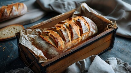  loaf of bread in a bread box with a few slices cut, symbolizing the idea of preserving bread for longer freshness