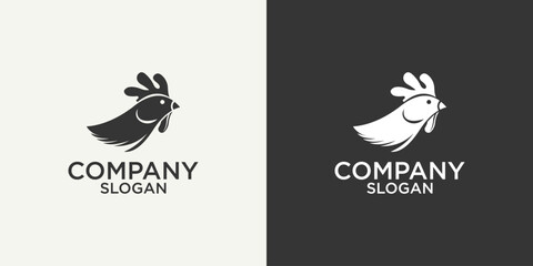 abstract chicken head logo vector design