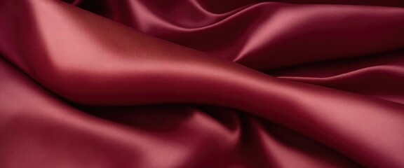 Obraz premium Luxurious Maroon Silk Fabric with Elegant Folds