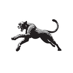 Minimalistic cheetah silhouette for creative and modern artwork - Cheetah illustration - minimallest cheetah vector
