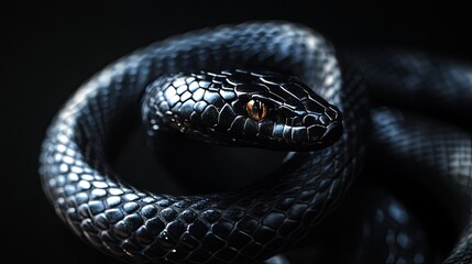 Fototapeta premium Black snake isolated 