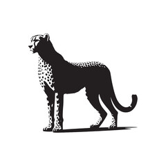 Stylish cheetah silhouette for versatile artistic use - Cheetah black vector

