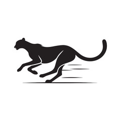 Obraz premium Elegant cheetah silhouette for versatile digital artwork - Cheetah black vector 