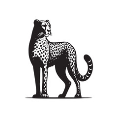 Minimalist cheetah silhouette for creative design work - Cheetah black vector
