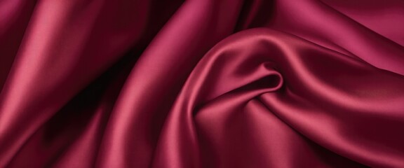 Obraz premium Luxurious Maroon Silk Fabric with Elegant Folds
