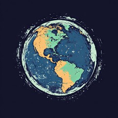 Earth Day Logo, Planet Ecology and Care