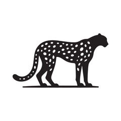 Minimalistic cheetah silhouette for digital and print designs - Cheetah illustration - minimallest cheetah vector

