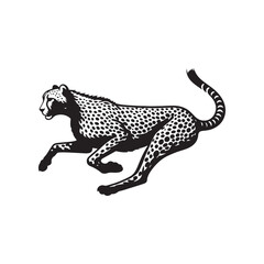 Fototapeta premium Stylish cheetah silhouette for versatile artistic projects - Cheetah black vector 
