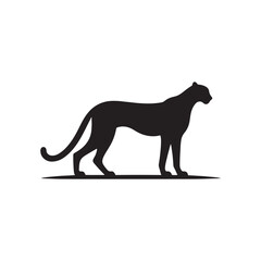 Cheetah silhouette for innovative artistic applications - Cheetah black vector
