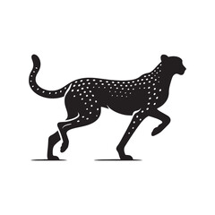 Creative cheetah silhouette for unique print and digital projects - Cheetah illustration - minimallest cheetah vector
