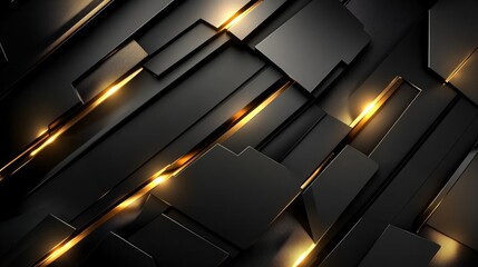 Abstract Black and Gold Geometric Background, Abstract , Background , Geometric , Luxury