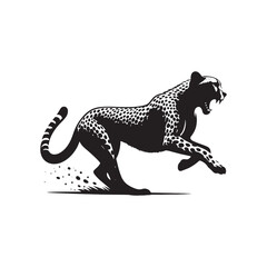 Captivating cheetah silhouette for various creative uses - Cheetah black vector
