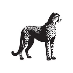 Simplified cheetah silhouette for digital and print artwork - Cheetah illustration - minimallest cheetah vector
