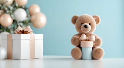 Happy gift and happy bear