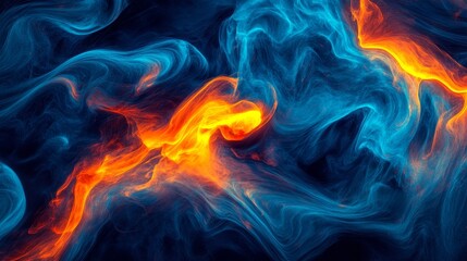 Fototapeta premium Abstract Fire and Water Digital Art, abstract art, digital art, abstract background, water, fire