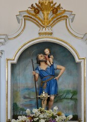 Saint Christopher statue in Penafiel, Porto - Portugal 